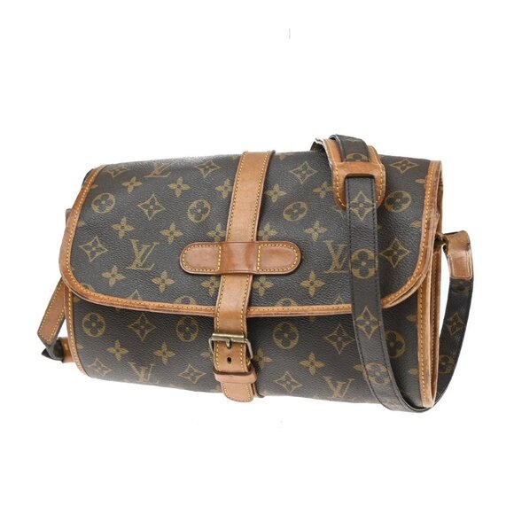 LOUIS VUITTON Logo Marne Shoulder Bag Monogram Leather Brown M51369 39KA691 - Picture 1 of 16